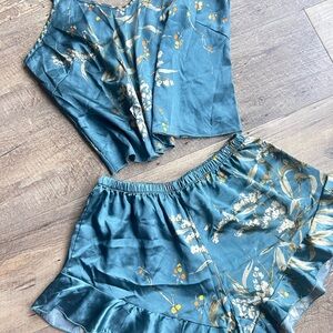 Floral Satin Pajama Set